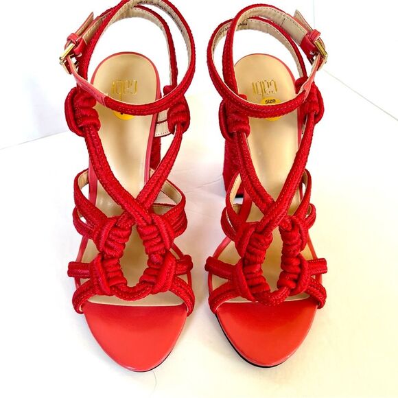 CAbi Tiptoe Hibiscus Red Knotted Rope Ankle Strap Sandals Size 7 - Picture 5 of 16